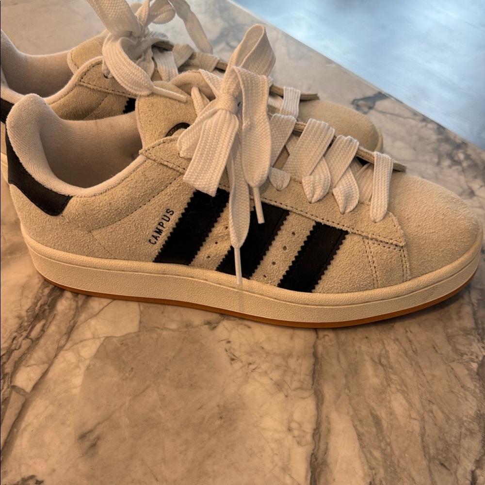 adidas Campus Athletic Shoes - Cream and Black